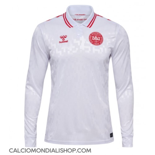 Maglie da calcio Danimarca Seconda Maglia Europei 2024 Manica Lunga